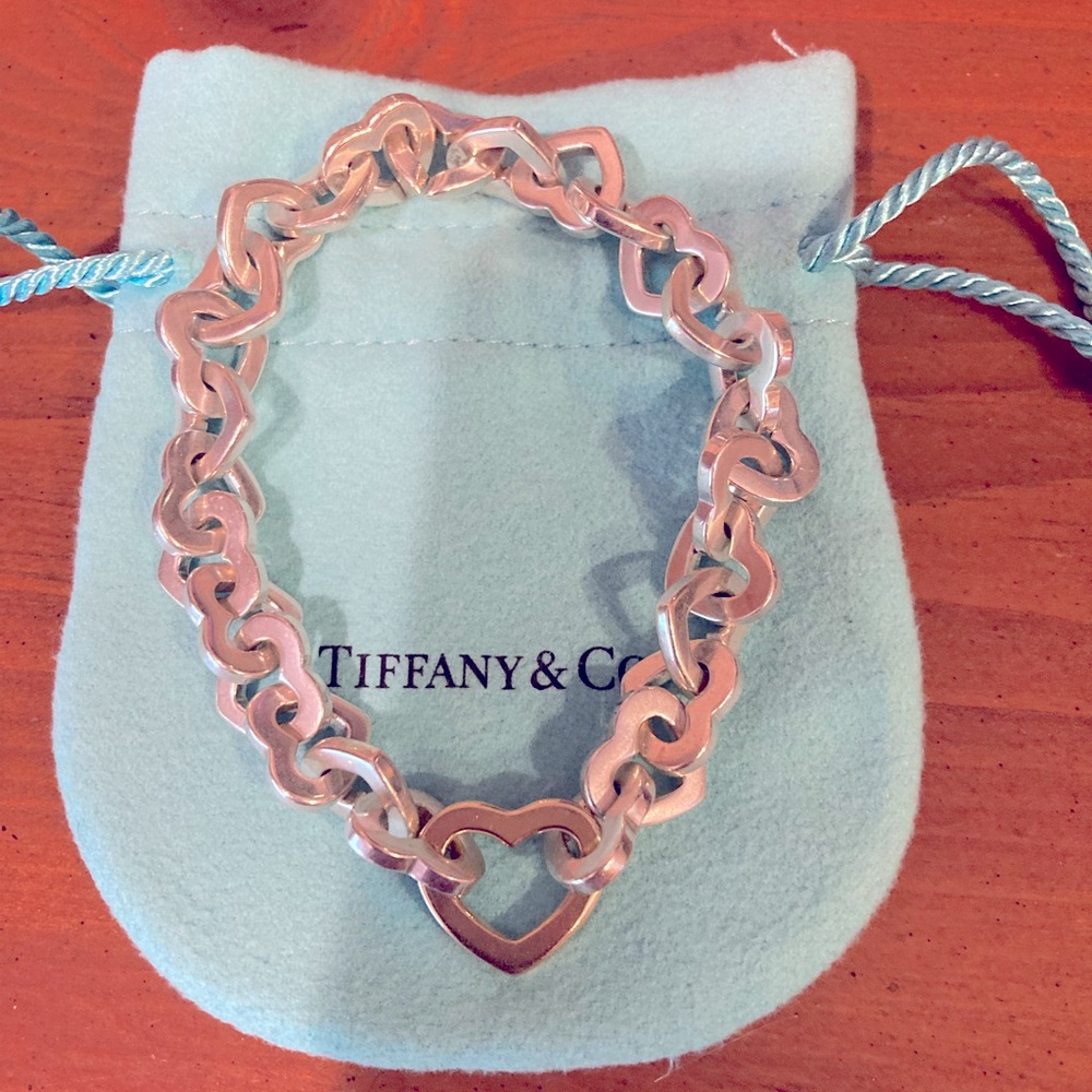 Tiffany Sterling silver and gold heart bracelet